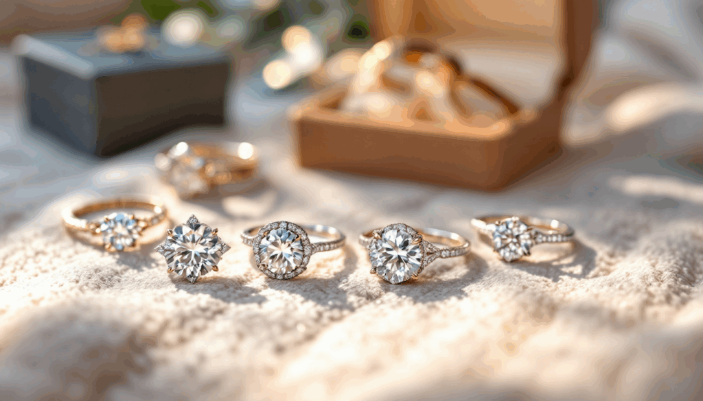 moissanite engagement rings gold