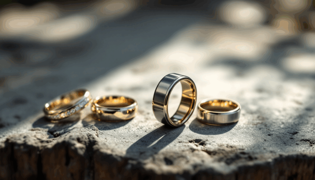 tungsten rings carbide with gold